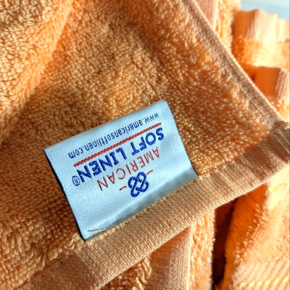 American Soft Linen 6 Piece Towel Set in Malibu Peach - Picture 7 of 10